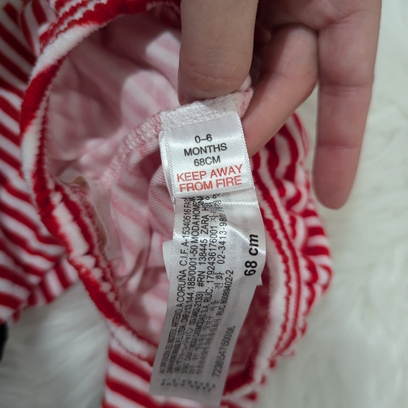 Zara Christmas Collection Baby Velour Elf Two-piece Outfit Pajamas 1-6 mos New! - Picture 5 of 9